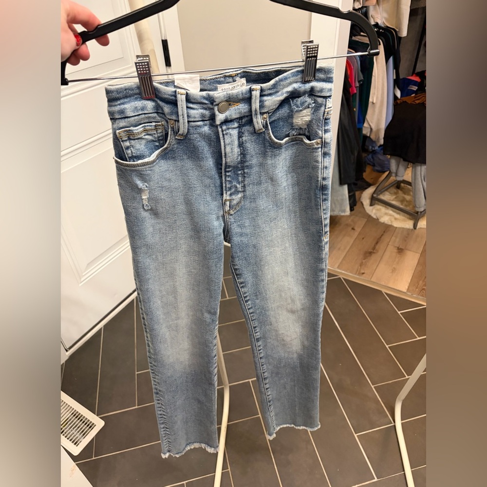 Good American Light Blue Boyfriend Jeans NWT